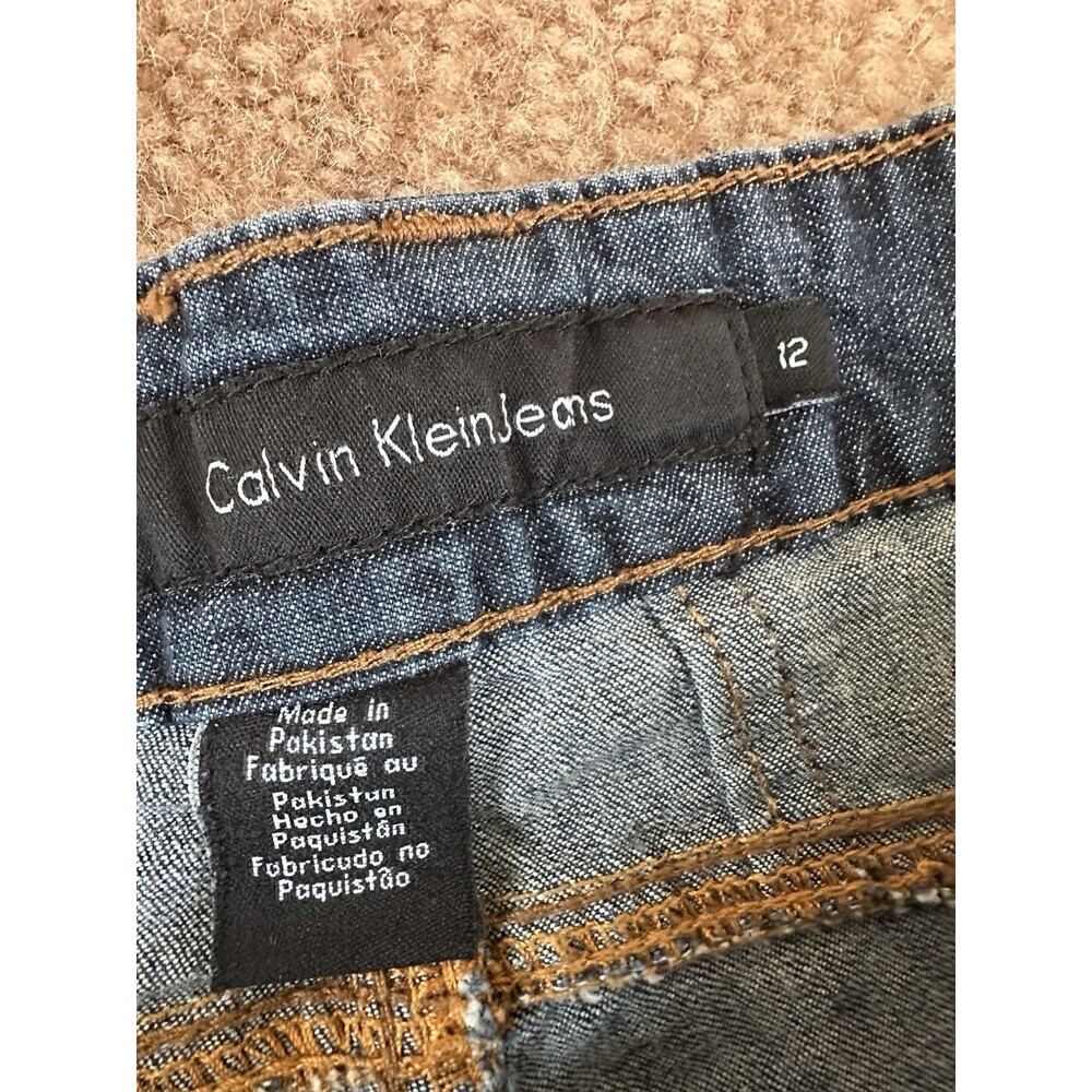 Calvin Klein Jeans Womens 12 Wide Leg Denim Blue CKJ WP27A15 - Picture 8 of 10
